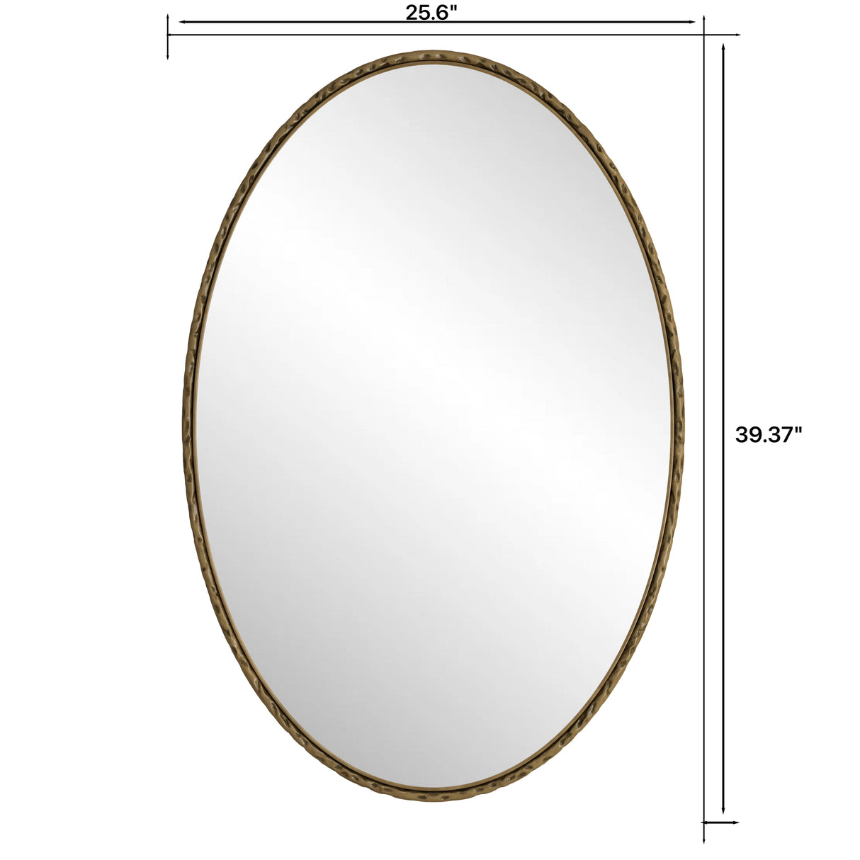Iron Art Oval Retro Mirror in Gold with Antique Effect
