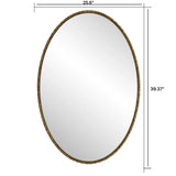Iron Art Oval Retro Mirror in Gold with Antique Effect