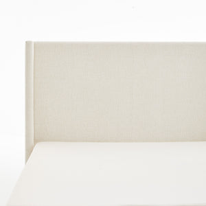 Hosford Upholstered Wingback Bed with Wood Base Platform