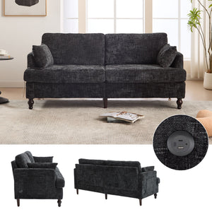 2 Seater Sofa With LED Light, USB Charging Port, And Storage Bag