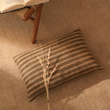 Handcrafted Jute Striped Lumbar Pillow