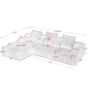 L-Shape Sectional Sofa, Modular Compressed Couch For Living Room Bedroom, 4 Seater - Green