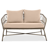 4 Piece Bohemian Wicker Chat Set With Acacia Wood Table
