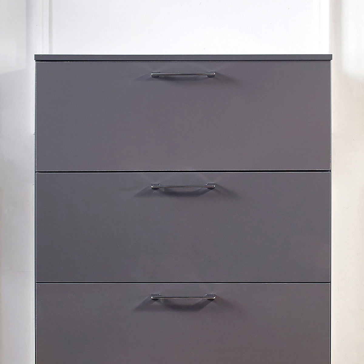Glossy 4 Drawer Jumbo Chest with Extra Deep Storage - Dark Gray or White
