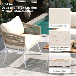 K&K 4-Piece Boho Rope Patio Furniture Set