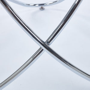 Metal Leg Dining Table With Tempered Glass Top