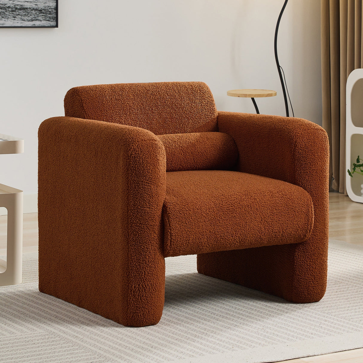 Marlowe Modern Sherpa Upholstered Comfy Reading Accent Chair