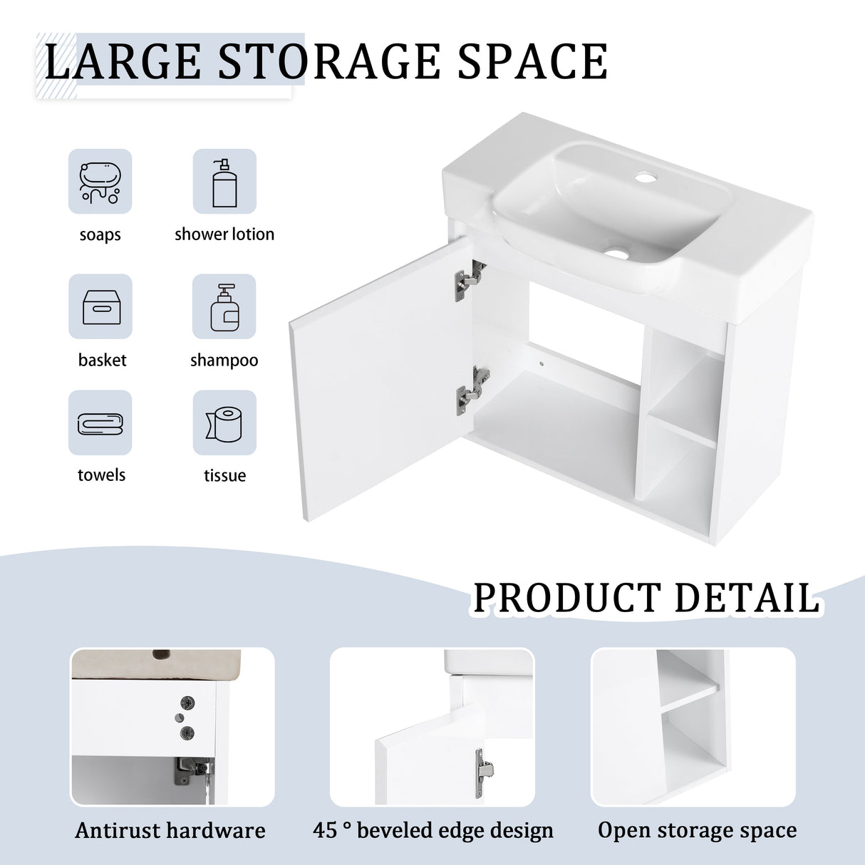 24'' Wall-Mounted Bathroom Vanity