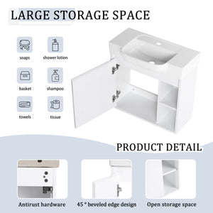24'' Wall-Mounted Bathroom Vanity
