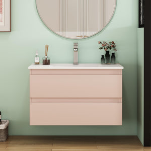 32-Inch Wall-Mounted Bathroom Vanity With Sink Combo