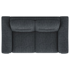Oberle - Upholstered Sloped Track Arm Loveseat - Charcoal