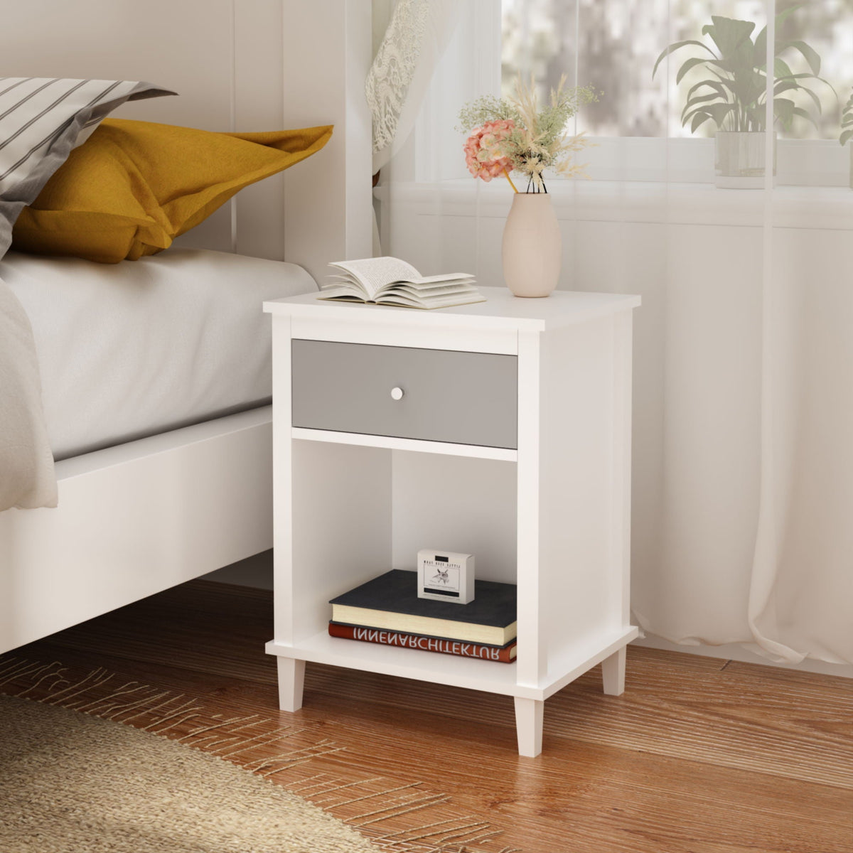 Nightstand With 1 Drawer 1 Shelf