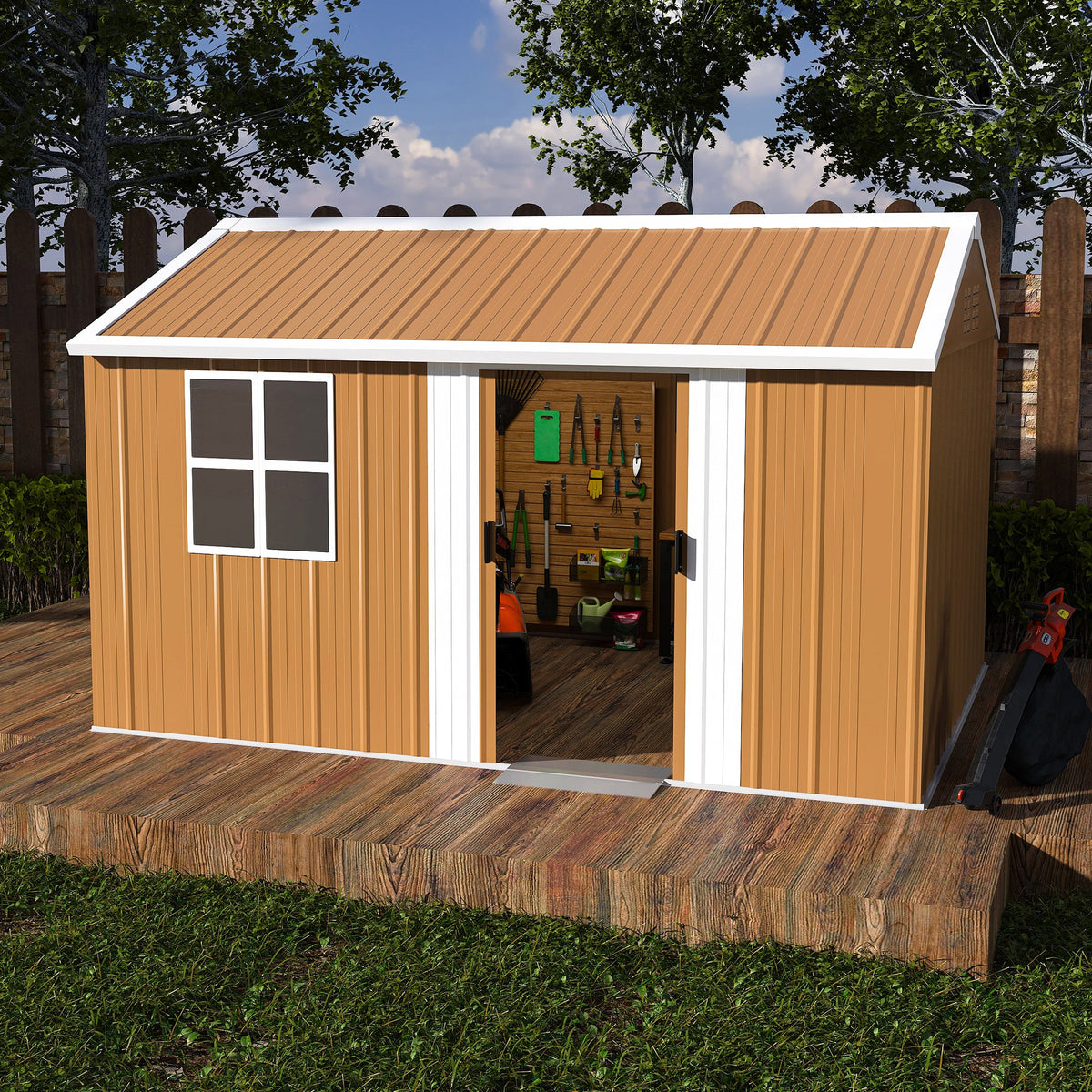 12x8 FT Heavy-Duty Metal Storage Shed