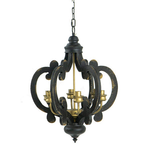 Farmhouse 6-Light Wood Chandelier Pendant Light Fixture