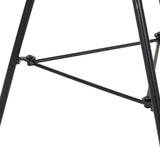 NUSA Modern Rattan Side Table with Tempered Glass Top in Blue