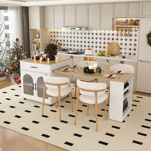 Expandable Kitchen Island With Power Outlet