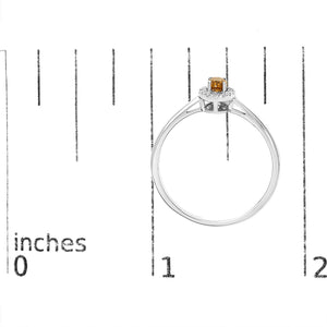 10K White Gold 5X3MM Oval Birthstone and Diamond Accent Halo Ring
