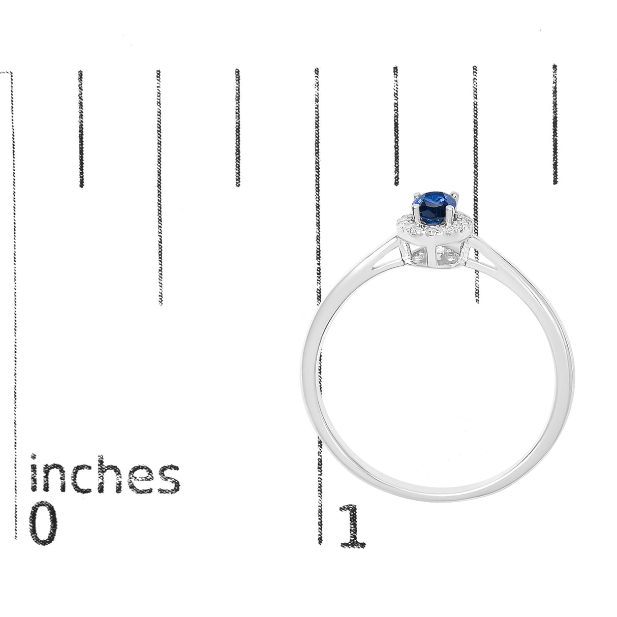 10K White Gold 5X3MM Oval Birthstone and Diamond Accent Halo Ring