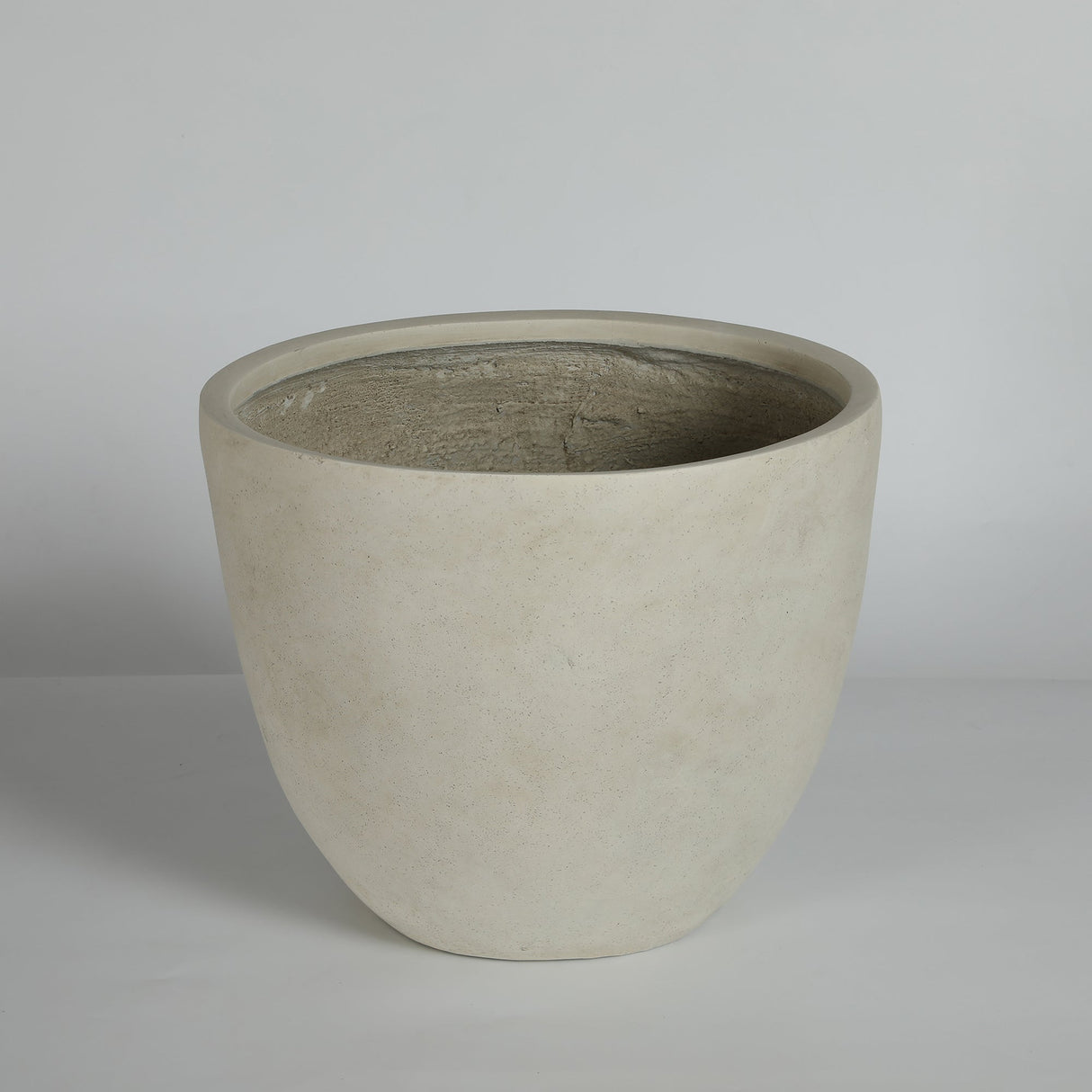 Round Concrete Planter Set of 2, Large Handmade Rustic Planter Pots