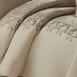 Hillcrest 9-Pc Ivory Damask Jacquard Comforter Ensemble