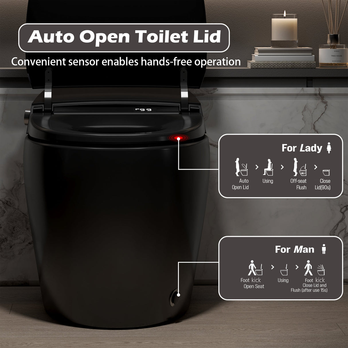 Smart Toilet with Bidet Built-In - ADA One-Piece Toilet