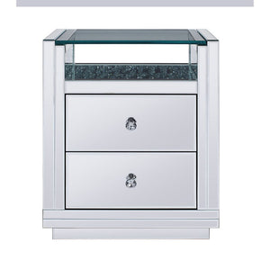 Nysa - 20" X 14" Accent Table - Mirrored & Faux Crystals