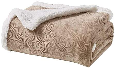 Bon iver collection extra soft bursting fireworks embossed microplush throw blanket with sherpa backing (50" x 60")