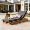 Acacia Wood Chaise Lounge with 4" Thick 3-Fold
