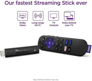 Roku Streaming Stick 4K Streaming Device 4K/HDR/Dolby Vision with Voice Remote with TV Controls