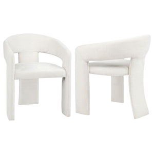 Carlow Upholstered Dining Arm Chair White (Set of 2)