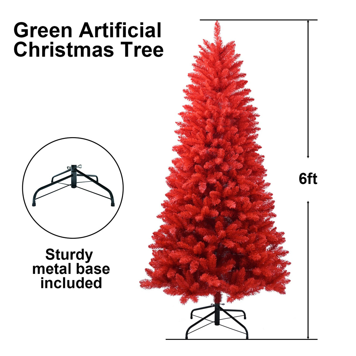 7FT Red Christmas Tree
