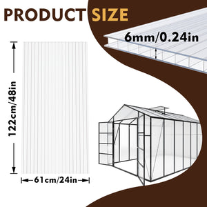 4' x 2' Twin-Wall Polycarbonate Greenhouse Panels (10 Pack)
