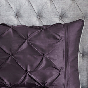 7-Piece Queen 100% Polyester Pieced Pleated Tufted Comforter Set