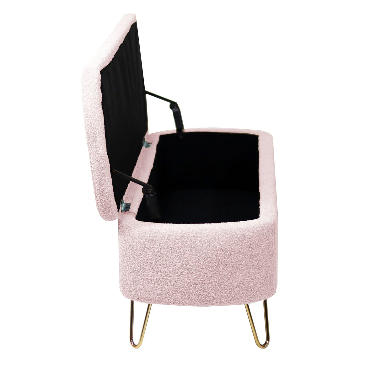 Storage Ottoman Bench For End Of Bed Legs, Modern Camel Faux Fur Entryway Bench Upholstered Padded With Storage For Living Room Bedroom