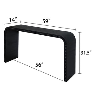 Black Wood Console Table, 59in Entryway Table