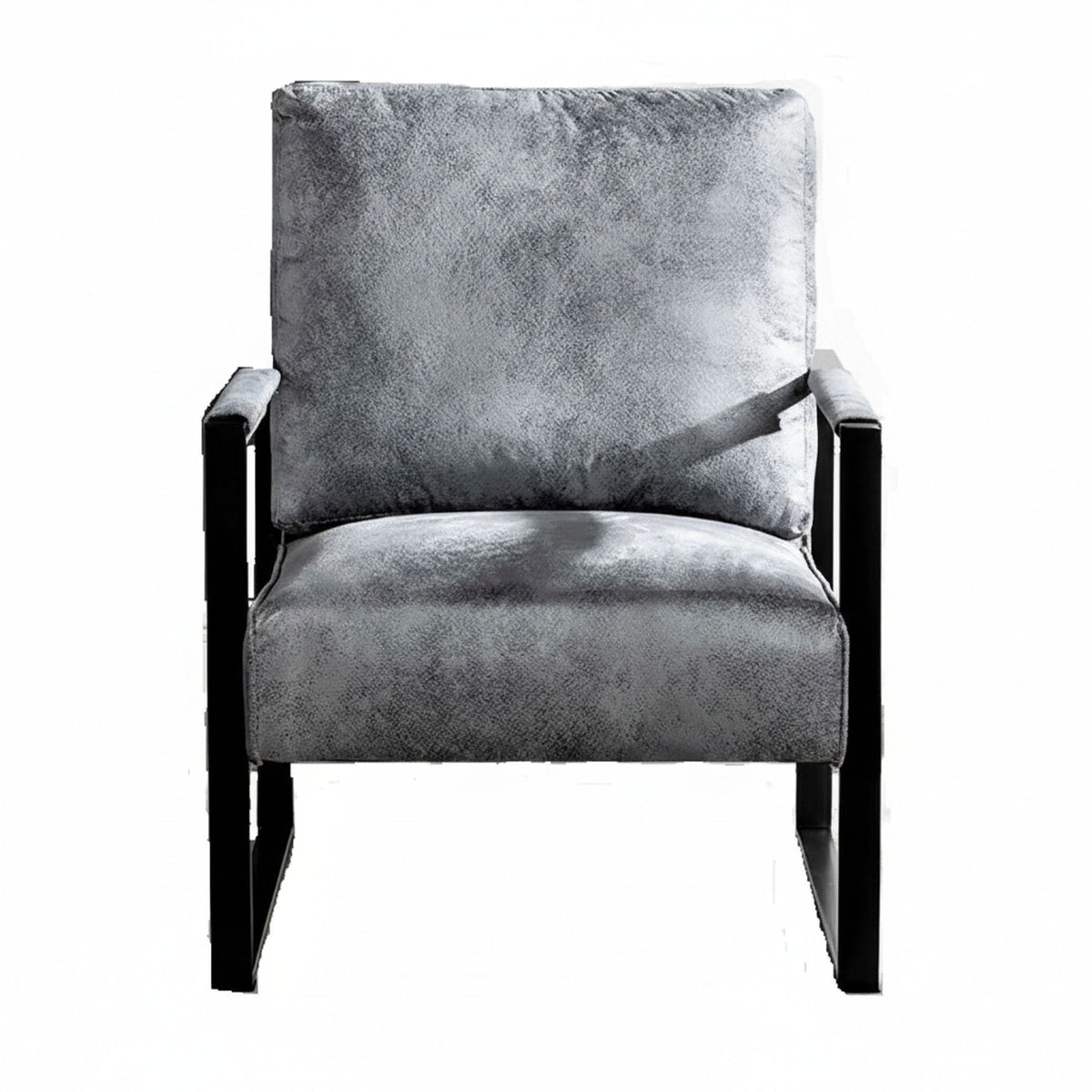 Classic Mid Century Modern Accent Chair with Square Metal Frame - Multiple Colors