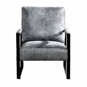 Classic Mid Century Modern Accent Chair With Durable Square Metal Frame, Armchair
