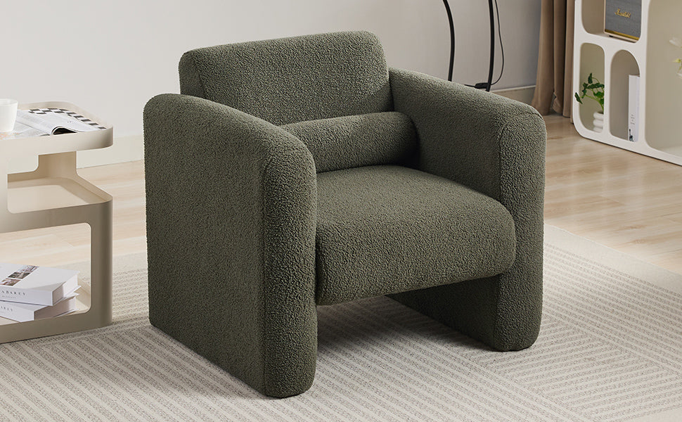 Marlowe Modern Sherpa Upholstered Comfy Reading Accent Chair