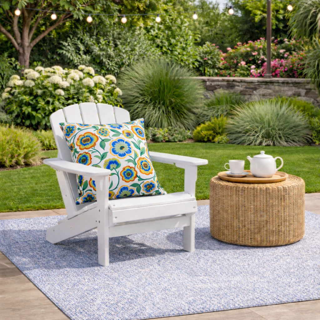 2 Pack Outdoor Throw Pillows - Vintage Floral, 18x18 Inch