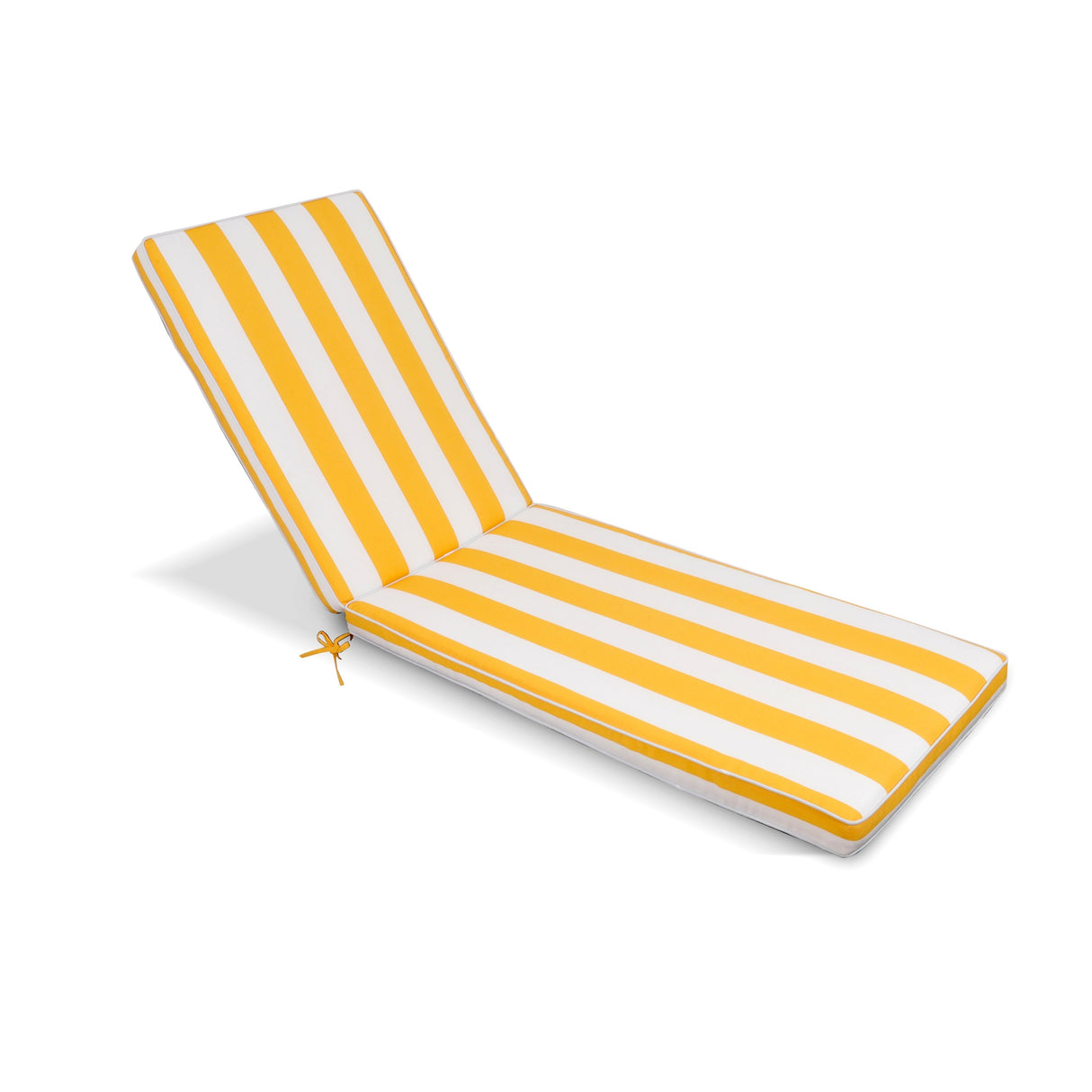 2-Piece Outdoor Chaise Lounge Cushion Set, Yellow/White