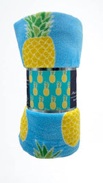 Summertime Whimsy Plush Fleece Throw Blanket (50" x 60") - Pineapple