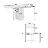 TOPMAX Modern Compact 63-inch 5-Piece Extendable Dining Table Set
