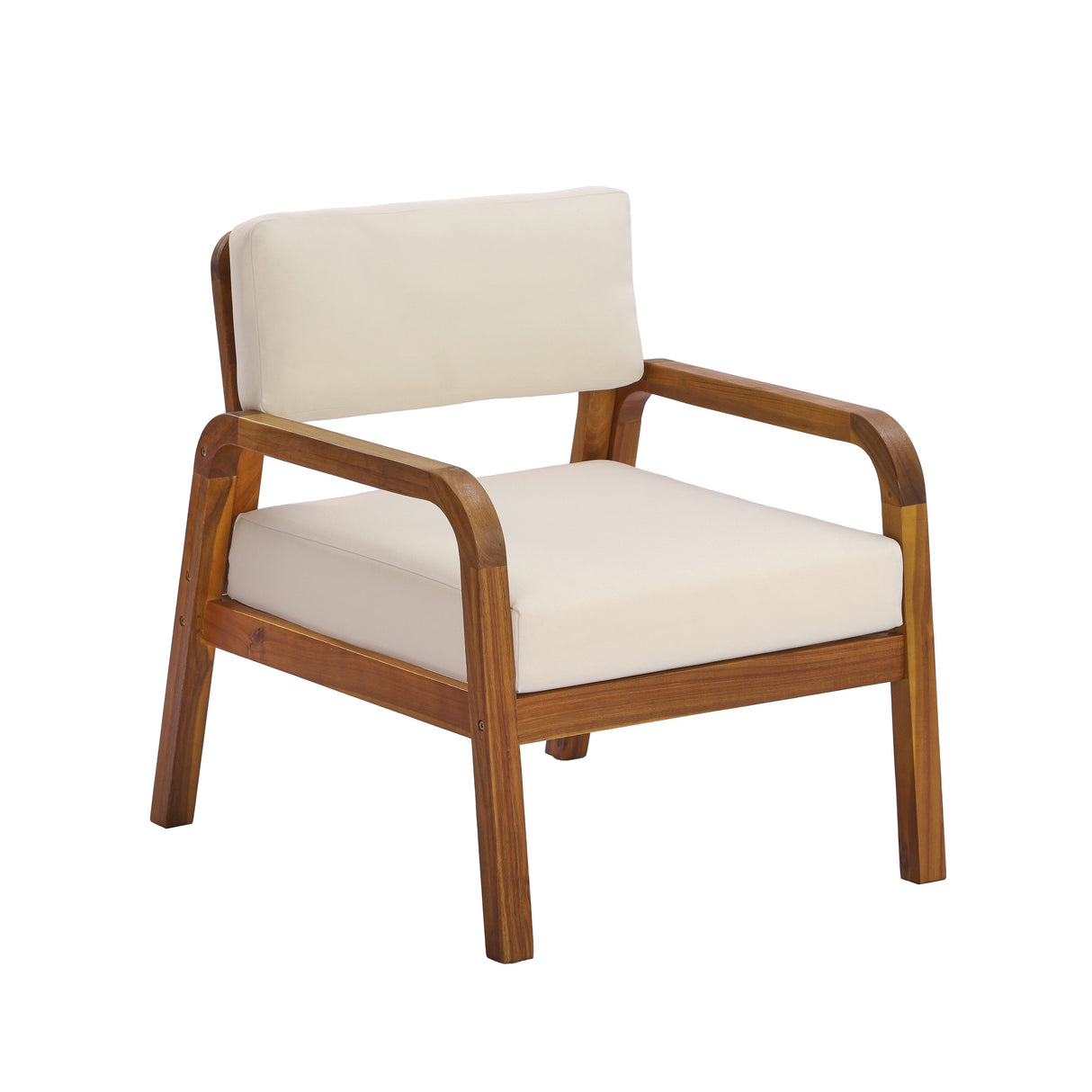 4-Pieces Outdoor Sofa Set with Cushions - Teak