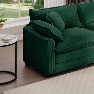 Mid-Century Modern 3 Seater Sectional Sofa With Arm And Throw Pillows