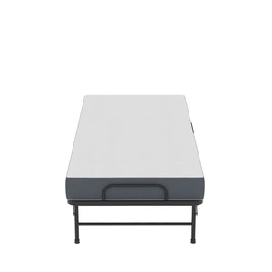Twin Folding Bed With Memory Foam Mattress, On Wheels, Portable Bed For Adults & Guests - Black