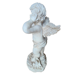 Winged Angel Covering Her Ears Resin Ornament