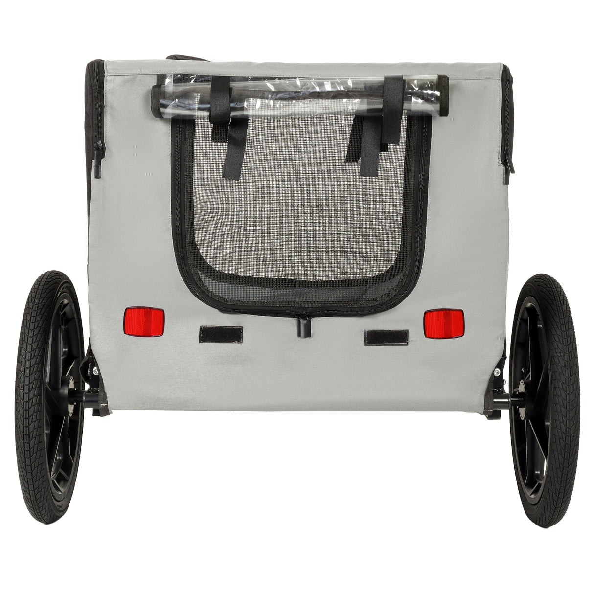 Outdoor Heavy Duty Collapsible Pet Bike Trailer with 16-Inch All-Terrain Wheels