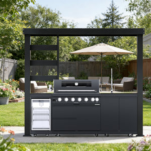 108-Inch 6-Burner Deluxe Outdoor Kitchen Grill
