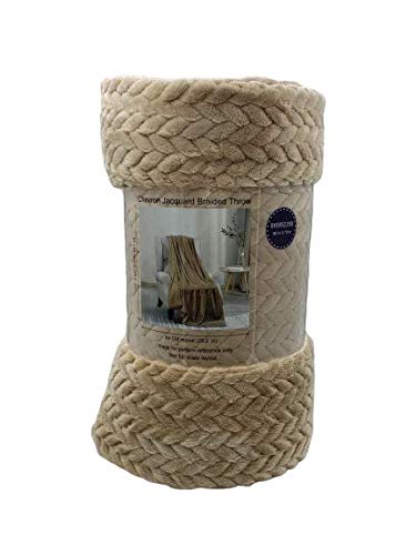Decor&More Noble House Oversized and Extra Heavy Chevron Braided Throw Blanket (50" x 70")
