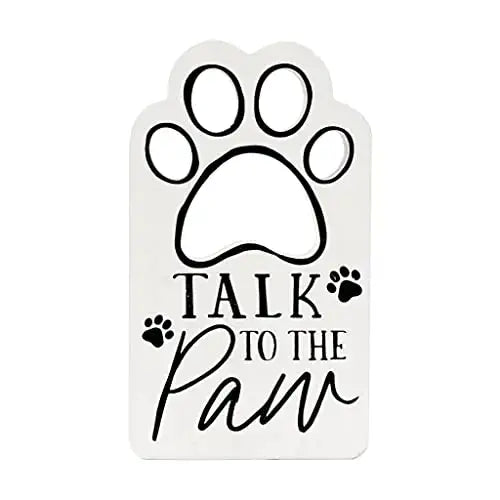Paw-Shaped-Farmhouse-Funny-Living-Room-Decor-For-Pet-Lovers|-Dog-or-Cat-Signs-with-Cutout-Paws|-Talk-to-The-Paw-Coffee-Table-Decor-Decorative-Objects